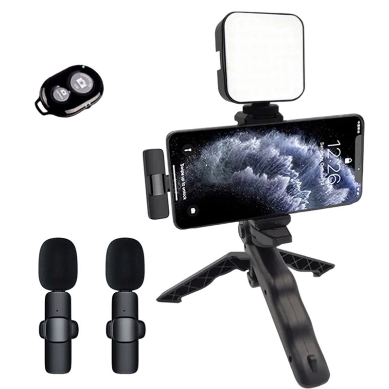 Photography Lighting Kit Portable - LED Light Tripod Smartphone Video Kit