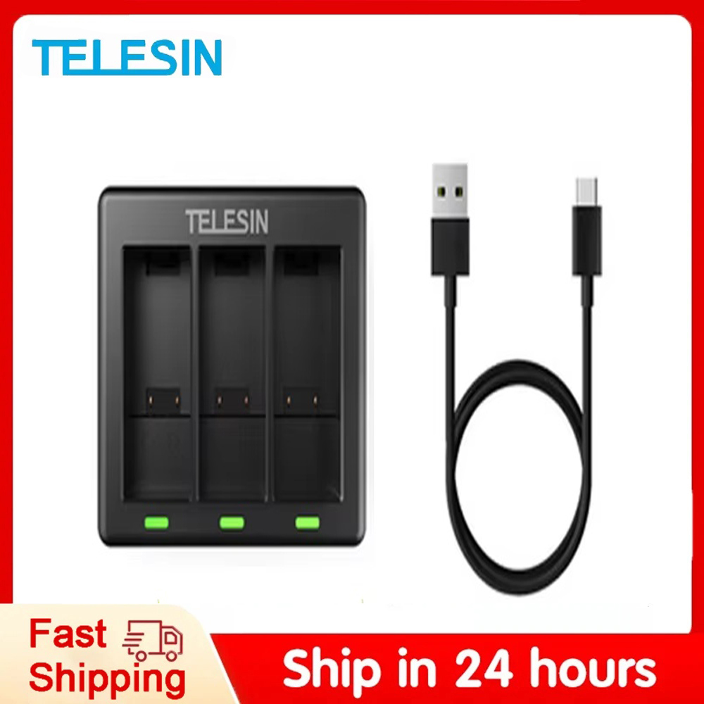 TELESIN 3 Ways Battery Charger - Gopro Action Camera Hero 11 Black recension och pris