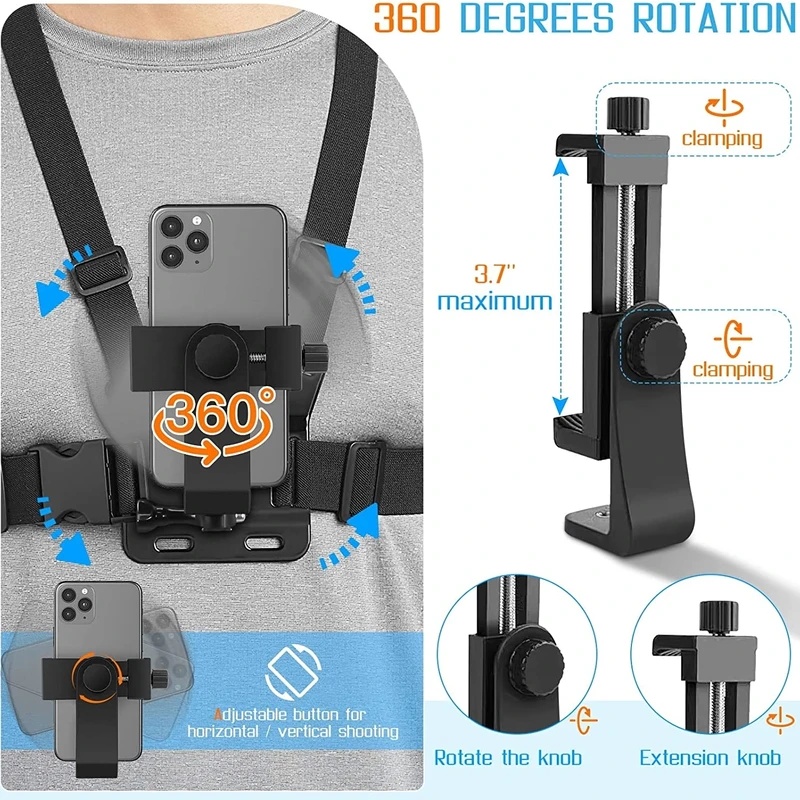 Phone Chest Strap Mount Belt f - Gopro Action Camera Hero 11 Black recension och pris