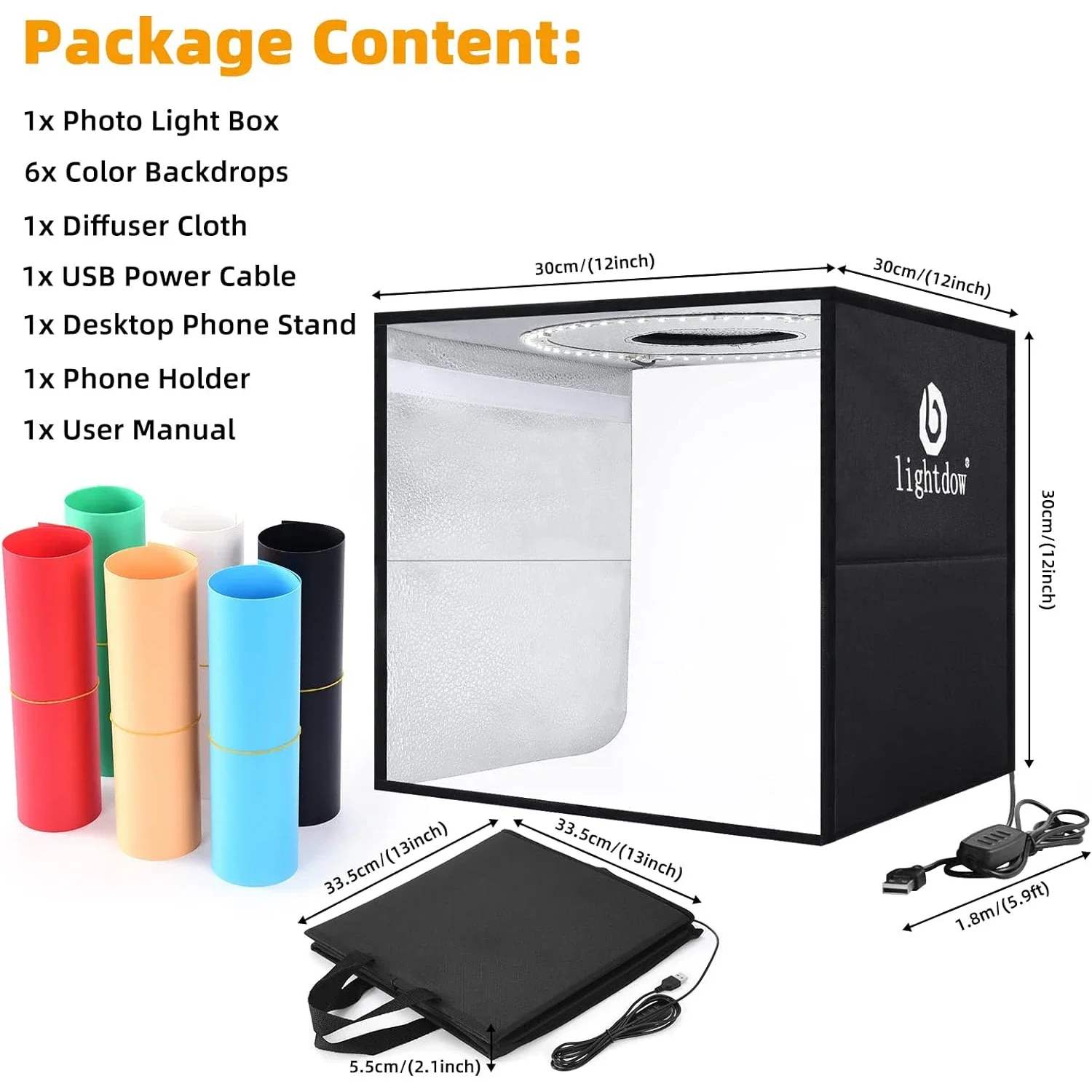 Lightdow Dimmable Photo Box LE - Photography Lighting Kit Portable recension och pris